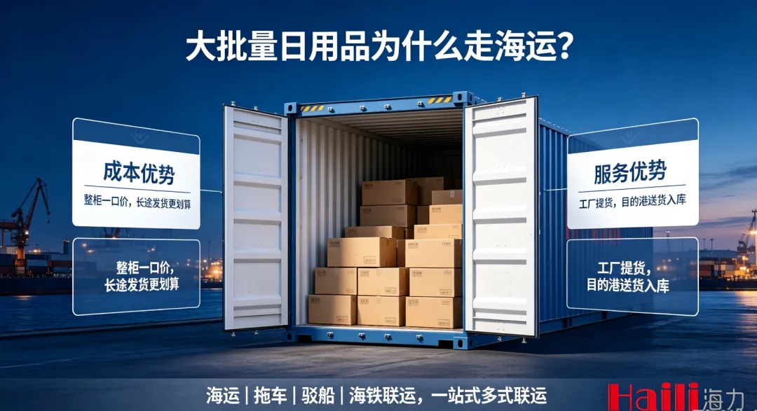 大批量日用品跨区域发货，，为什么越来越多企业优先选择海运？？？？？？